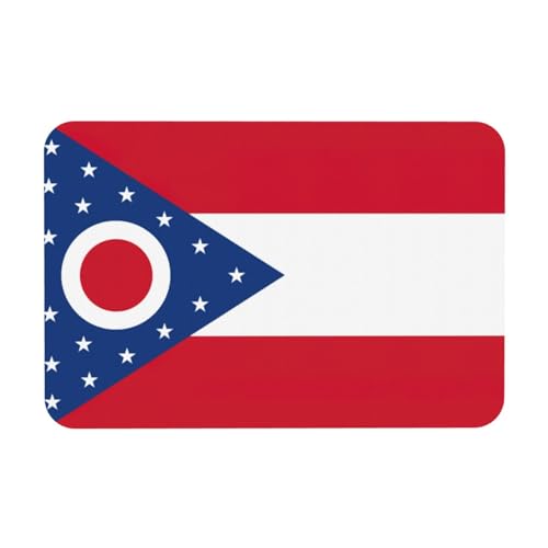 LMNUDS Ohio Badematte mit Staatsflaggen-Druck, Kieselgur-Duschmatte, rutschfest, für Badezimmerboden, kompaktes Design, 24 x 40 cm von LMNUDS
