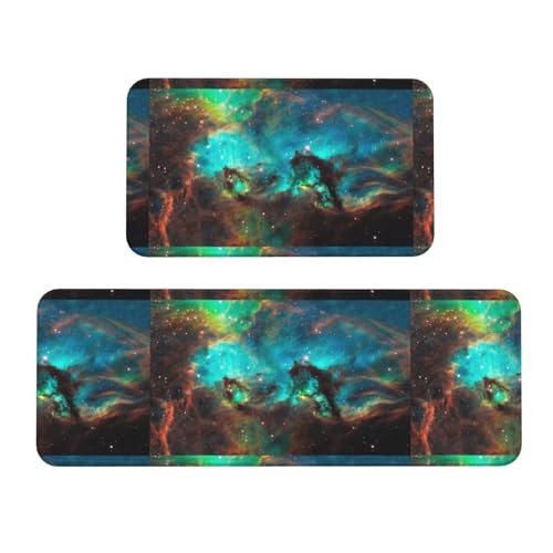 Universe Galaxy Space Küchenmatten, 2 Stück, Küchenteppich, rutschfeste Schreibtischunterlage, Küchenteppich-Set für Küche, Boden, Büro Universe Galaxy Space Küchenmatten, 2 Stück, Küchenteppich, rutschfeste Schreibtischunterlage, Küchenteppich-Set für Küche, Boden, Büro von LMNUDS