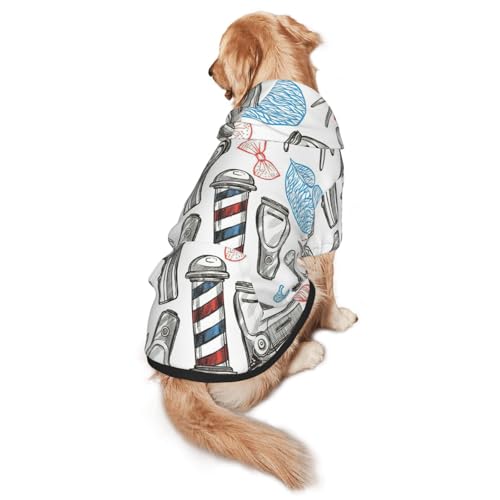 Barber Shop Hunde-Kapuzenpullover mit einfarbigem Druck, warm, weich und atmungsaktiv, mit Kapuze für mittelgroße bis große Hunde, leicht zu tragen, für Winter und Herbst Barber Shop Hunde-Kapuzenpullover mit einfarbigem Druck, warm, weich und atmungsaktiv, mit Kapuze für mittelgroße bis große Hunde, leicht zu tragen, für Winter und Herbst von LMNvbz