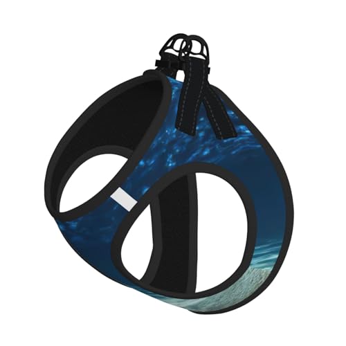 Blue Ocean Hundegeschirr, verstellbar, für Katzen und Hunde, weich, atmungsaktiv, mit reflektierendem Design, ausbruchsichere Leine für kleine Haustiere von LMNvbz