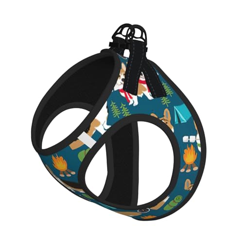 Corgi Hundegeschirr, verstellbar, für Katzen und Hunde, weich, atmungsaktiv, Netzweste mit reflektierendem Design, ausbruchsichere Leine für kleine Haustiere von LMNvbz