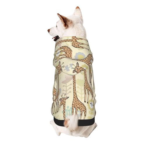 Hunde-Kapuzenpullover für kleine Hunde, handgezeichneter Giraffen-Druck, warm, weich und atmungsaktiv, leicht zu tragen, für Winter und Herbst, warm Hunde-Kapuzenpullover für kleine Hunde, handgezeichneter Giraffen-Druck, warm, weich und atmungsaktiv, leicht zu tragen, für Winter und Herbst, warm von LMNvbz