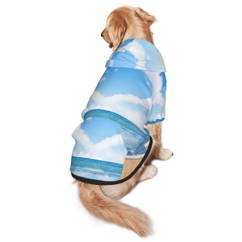 Hunde-Kapuzenpullover in Herzform, romantischer Stranddruck, warm, weich und atmungsaktiv, für mittelgroße bis große Hunde, leicht zu tragen, für Winter und Herbst Hunde-Kapuzenpullover in Herzform, romantischer Stranddruck, warm, weich und atmungsaktiv, für mittelgroße bis große Hunde, leicht zu tragen, für Winter und Herbst von LMNvbz