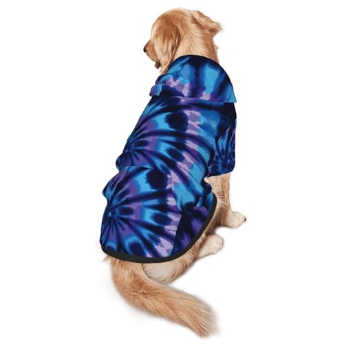 Hunde-Kapuzenpullover mit Batikdruck, warm, weich und atmungsaktiv, für mittelgroße bis große Hunde, leicht zu tragen, für Winter und Herbst, Violett Hunde-Kapuzenpullover mit Batikdruck, warm, weich und atmungsaktiv, für mittelgroße bis große Hunde, leicht zu tragen, für Winter und Herbst, Violett von LMNvbz