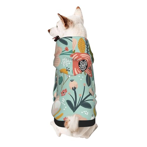 Hunde-Kapuzenpullover mit Blumendruck, für kleine Hunde, warm, weich und atmungsaktiv, leicht zu tragen, für Winter und Herbst, warm Hunde-Kapuzenpullover mit Blumendruck, für kleine Hunde, warm, weich und atmungsaktiv, leicht zu tragen, für Winter und Herbst, warm von LMNvbz