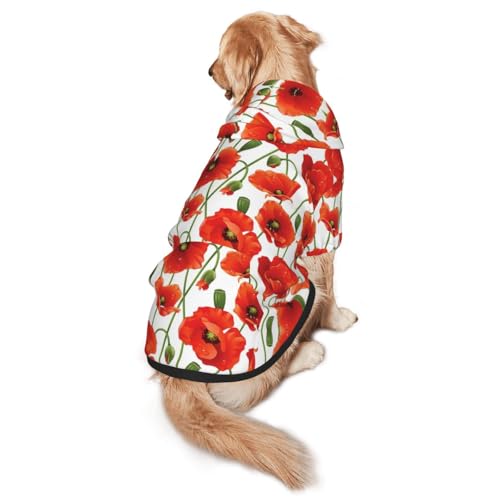 Hunde-Kapuzenpullover mit Blumendruck, warm, weich und atmungsaktiv, für mittelgroße bis große Hunde, leicht zu tragen, für Winter und Herbst von LMNvbz