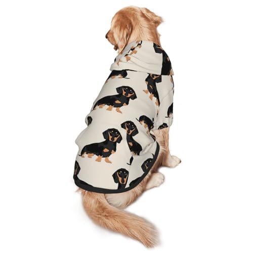 Hunde-Kapuzenpullover mit Dackel-Aufdruck, warm, weich und atmungsaktiv, mit Kapuze für mittelgroße bis große Hunde, leicht zu tragen, für Winter und Herbst Hunde-Kapuzenpullover mit Dackel-Aufdruck, warm, weich und atmungsaktiv, mit Kapuze für mittelgroße bis große Hunde, leicht zu tragen, für Winter und Herbst von LMNvbz