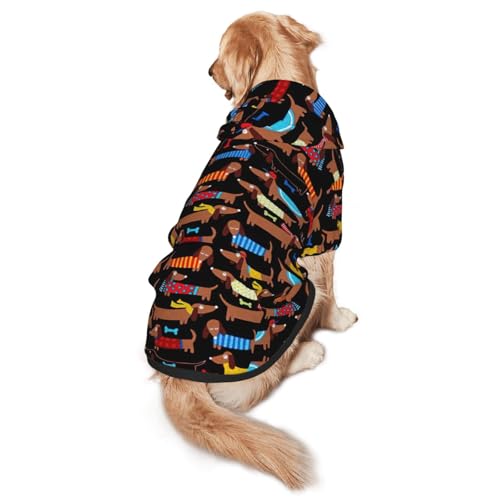 Hunde-Kapuzenpullover mit Dackel-Aufdruck "I Love My Dog", warm, weich und atmungsaktiv, für mittelgroße bis große Hunde, leicht zu tragen, für Winter und Herbst Hunde-Kapuzenpullover mit Dackel-Aufdruck "I Love My Dog", warm, weich und atmungsaktiv, für mittelgroße bis große Hunde, leicht zu tragen, für Winter und Herbst von LMNvbz