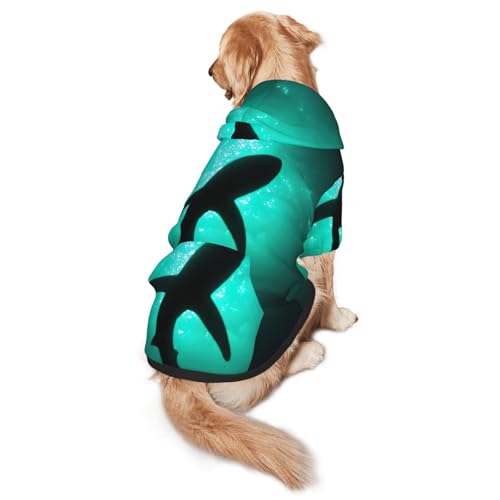 Hunde-Kapuzenpullover mit Delfin-Motiv und Schwarzwal-Druck, warm, weich und atmungsaktiv, für mittelgroße bis große Hunde, leicht zu tragen, für Winter und Herbst Hunde-Kapuzenpullover mit Delfin-Motiv und Schwarzwal-Druck, warm, weich und atmungsaktiv, für mittelgroße bis große Hunde, leicht zu tragen, für Winter und Herbst von LMNvbz