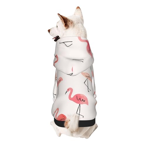 Hunde-Kapuzenpullover mit Flamingo-Aufdruck für kleine Hunde, warm, weich und atmungsaktiv, leicht zu tragen, für Winter und Herbst, warm Hunde-Kapuzenpullover mit Flamingo-Aufdruck für kleine Hunde, warm, weich und atmungsaktiv, leicht zu tragen, für Winter und Herbst, warm von LMNvbz