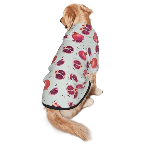 Hunde-Kapuzenpullover mit Granatapfelmuster, warm, weich und atmungsaktiv, für mittelgroße bis große Hunde, leicht zu tragen, für Winter und Herbst von LMNvbz