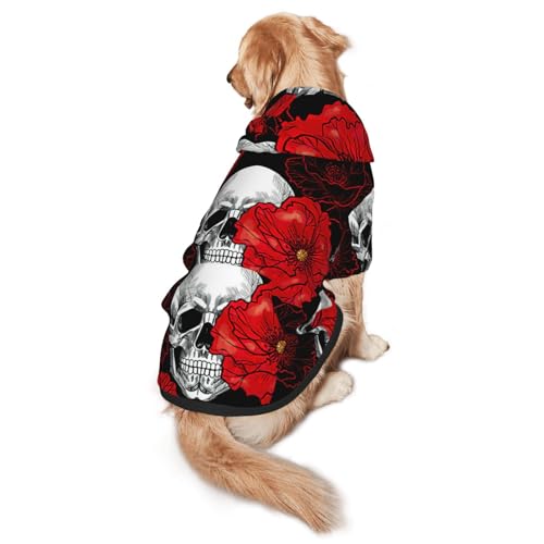 Hunde-Kapuzenpullover mit Halloween-Totenkopf-Motiv, warm, weich und atmungsaktiv, für mittelgroße bis große Hunde, leicht zu tragen, für Winter und Herbst Hunde-Kapuzenpullover mit Halloween-Totenkopf-Motiv, warm, weich und atmungsaktiv, für mittelgroße bis große Hunde, leicht zu tragen, für Winter und Herbst von LMNvbz