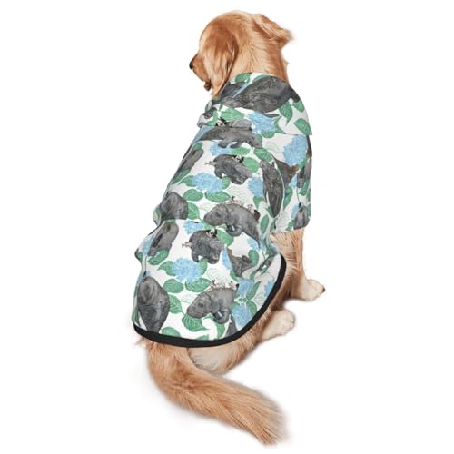 Hunde-Kapuzenpullover mit Kaninchenmotiv, warm, weich und atmungsaktiv, für mittelgroße bis große Hunde, leicht zu tragen, für Winter und Herbst von LMNvbz