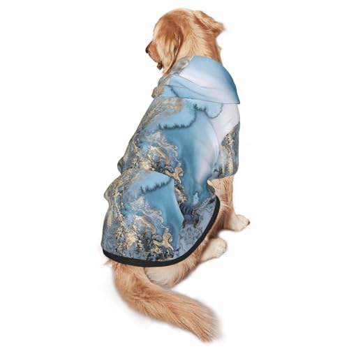 Hunde-Kapuzenpullover mit Marmor-Aufdruck, warm, weich und atmungsaktiv, mit Kapuze für mittelgroße bis große Hunde, leicht zu tragen, für Winter und Herbst von LMNvbz