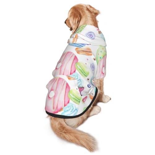 Hunde-Kapuzenpullover mit Motiv Cupcakes Donuts Muffins, Zuckerdruck, warm, weich und atmungsaktiv, mit Kapuze für mittelgroße bis große Hunde, leicht zu tragen, für Winter und Herbst Hunde-Kapuzenpullover mit Motiv Cupcakes Donuts Muffins, Zuckerdruck, warm, weich und atmungsaktiv, mit Kapuze für mittelgroße bis große Hunde, leicht zu tragen, für Winter und Herbst von LMNvbz