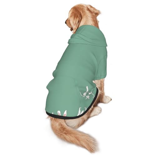 Hunde-Kapuzenpullover mit Osterhasen-Aufdruck, warm, weich und atmungsaktiv, mit Kapuze für mittelgroße bis große Hunde, leicht zu tragen, für Winter und Herbst von LMNvbz