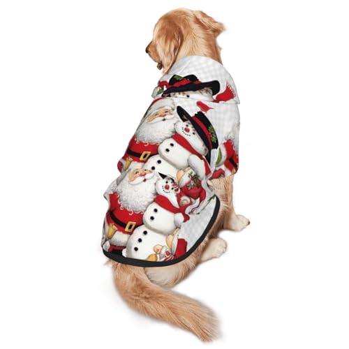 Hunde-Kapuzenpullover mit Weihnachtsmann-Aufdruck, warm, weich und atmungsaktiv, für mittelgroße bis große Hunde, leicht zu tragen, für Winter und Herbst von LMNvbz