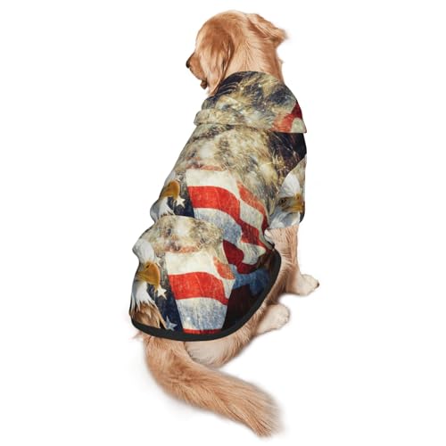 Hunde-Kapuzenpullover mit amerikanischer Flagge, Adler-Feuerwerk, warm, weich und atmungsaktiv, für mittelgroße bis große Hunde, leicht zu tragen, für Winter und Herbst Hunde-Kapuzenpullover mit amerikanischer Flagge, Adler-Feuerwerk, warm, weich und atmungsaktiv, für mittelgroße bis große Hunde, leicht zu tragen, für Winter und Herbst von LMNvbz