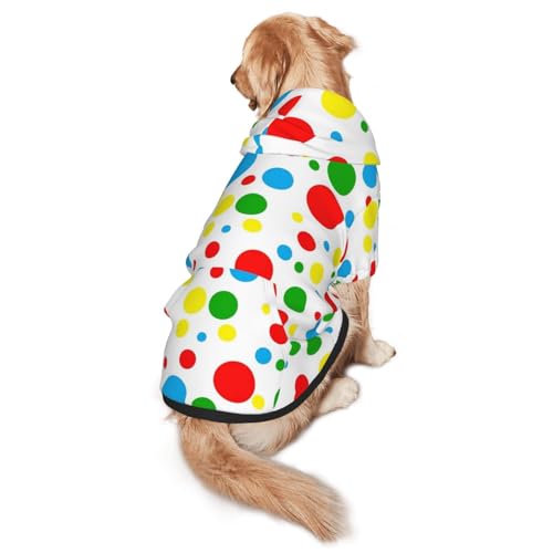 Hunde-Kapuzenpullover mit buntem Punktemuster, warm, weich und atmungsaktiv, mit Kapuze für mittelgroße bis große Hunde, leicht zu tragen, für Winter und Herbst von LMNvbz