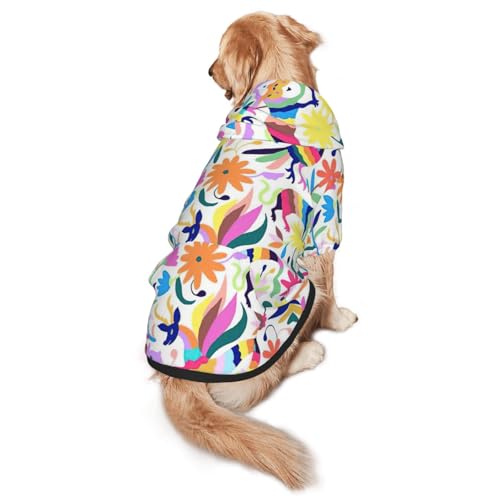 Hunde-Kapuzenpullover mit mexikanischem Otomi-Tierdruck, warm, weich und atmungsaktiv, mit Kapuze für mittelgroße bis große Hunde, leicht zu tragen, für Winter und Herbst Hunde-Kapuzenpullover mit mexikanischem Otomi-Tierdruck, warm, weich und atmungsaktiv, mit Kapuze für mittelgroße bis große Hunde, leicht zu tragen, für Winter und Herbst von LMNvbz
