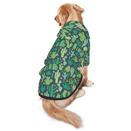 Hunde-Kapuzenpullover mit niedlichem Kaktus-Illustrationsdruck, warm, weich und atmungsaktiv, für mittelgroße bis große Hunde, leicht zu tragen, für Winter und Herbst Hunde-Kapuzenpullover mit niedlichem Kaktus-Illustrationsdruck, warm, weich und atmungsaktiv, für mittelgroße bis große Hunde, leicht zu tragen, für Winter und Herbst von LMNvbz