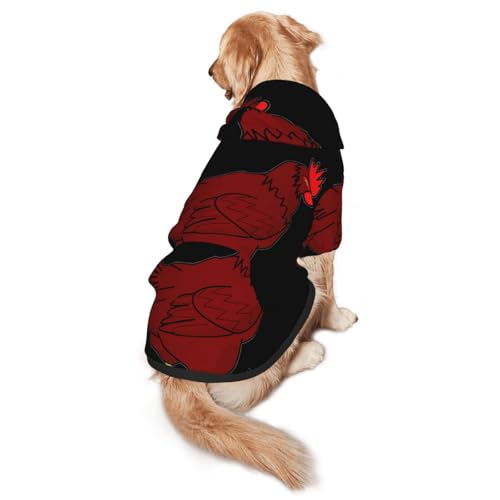Hunde-Kapuzenpullover mit rotem Huhn-Aufdruck, warm, weich und atmungsaktiv, für mittelgroße bis große Hunde, leicht zu tragen, für Winter und Herbst Hunde-Kapuzenpullover mit rotem Huhn-Aufdruck, warm, weich und atmungsaktiv, für mittelgroße bis große Hunde, leicht zu tragen, für Winter und Herbst von LMNvbz