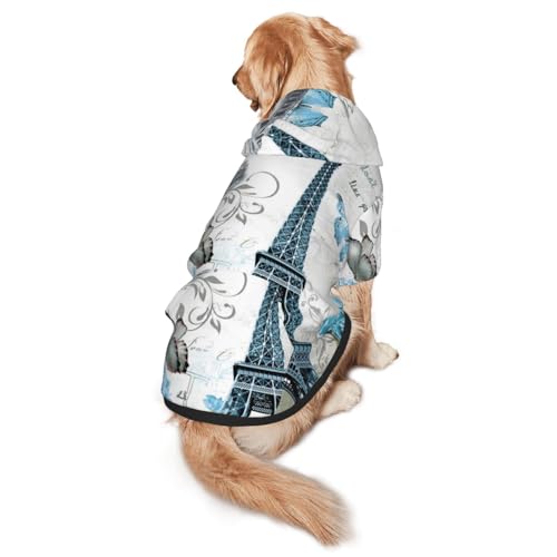 Hunde-Kapuzenpullover mit schönem Blumendruck, warm, weich und atmungsaktiv, für mittelgroße bis große Hunde, leicht zu tragen, für Winter und Herbst Hunde-Kapuzenpullover mit schönem Blumendruck, warm, weich und atmungsaktiv, für mittelgroße bis große Hunde, leicht zu tragen, für Winter und Herbst von LMNvbz