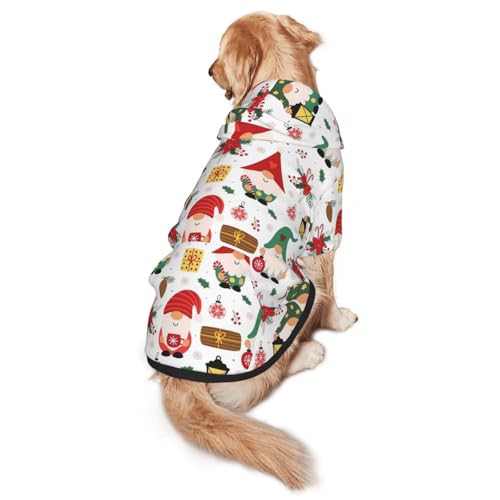 Hunde-Kapuzenpullover mit süßem Zwergen-Druck, warm, weich und atmungsaktiv, mit Kapuze für mittelgroße bis große Hunde, leicht zu tragen, für Winter und Herbst von LMNvbz