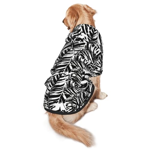 Hunde-Kapuzenpullover mit tropischem Blattmuster, warm, weich und atmungsaktiv, für mittelgroße bis große Hunde, leicht zu tragen, für Winter und Herbst von LMNvbz
