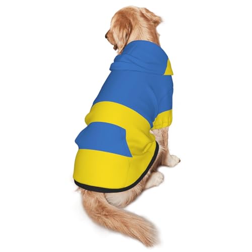 Hunde-Kapuzenpullover mit ukrainischer Flagge, warm, weich und atmungsaktiv, mit Kapuze für mittelgroße bis große Hunde, leicht zu tragen, für Winter und Herbst Hunde-Kapuzenpullover mit ukrainischer Flagge, warm, weich und atmungsaktiv, mit Kapuze für mittelgroße bis große Hunde, leicht zu tragen, für Winter und Herbst von LMNvbz