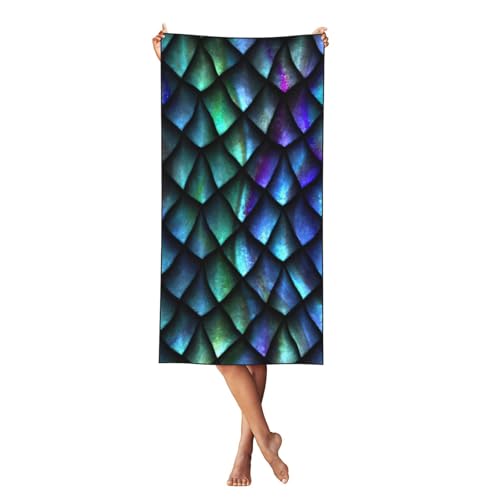 LMNvbz 3D-Strandtuch mit magischem Drachenschuppen-Muster, schnell trocknend, 140 x 70 cm, weiche, saugfähige Handtücher für Pool, Cabana und Urlaub LMNvbz 3D-Strandtuch mit magischem Drachenschuppen-Muster, schnell trocknend, 140 x 70 cm, weiche, saugfähige Handtücher für Pool, Cabana und Urlaub von LMNvbz