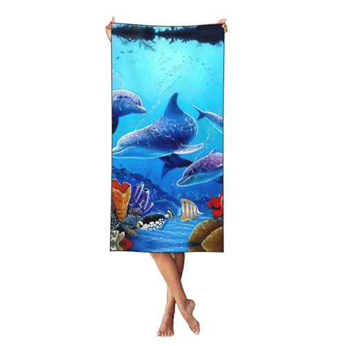 LMNvbz Blue Ocean Print schnell trocknendes Strandtuch, 140 x 70 cm, weiche, saugfähige Handtücher für Pool, Cabana und Urlaub LMNvbz Blue Ocean Print schnell trocknendes Strandtuch, 140 x 70 cm, weiche, saugfähige Handtücher für Pool, Cabana und Urlaub von LMNvbz