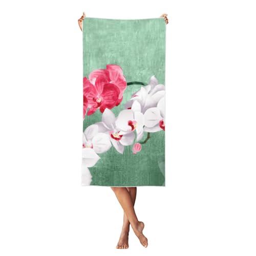 LMNvbz Flower1 Strandtuch, schnelltrocknend, weich, saugfähig, für Pool, Cabana und Urlaub, 140 x 70 cm von LMNvbz