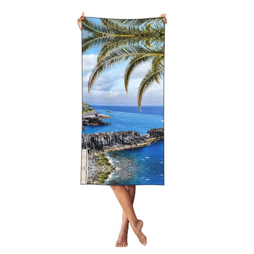 LMNvbz Italian Island Fisherman Village Print Quick Dry Beach Towel 140×70cm Soft Absorbent Towels For Pool, Cabana And Vacation von LMNvbz