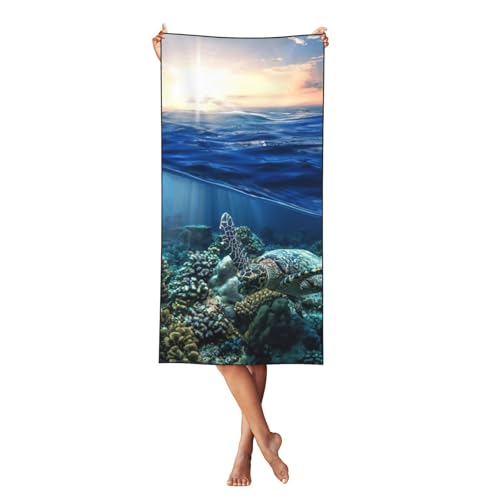 LMNvbz Strandtuch, Meeresschildkröte, schwimmend, Korallendruck, schnell trocknend, 140 x 70 cm, weiche, saugfähige Handtücher für Pool, Cabana und Urlaub LMNvbz Strandtuch, Meeresschildkröte, schwimmend, Korallendruck, schnell trocknend, 140 x 70 cm, weiche, saugfähige Handtücher für Pool, Cabana und Urlaub von LMNvbz