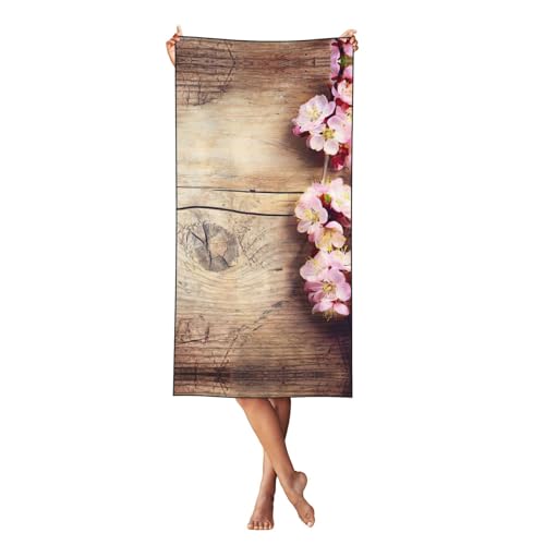 LMNvbz Strandtuch, Motiv: Frühlingsblüte auf Holztisch, schnell trocknend, 140 x 70 cm, weiche, saugfähige Handtücher für Pool, Cabana und Urlaub LMNvbz Strandtuch, Motiv: Frühlingsblüte auf Holztisch, schnell trocknend, 140 x 70 cm, weiche, saugfähige Handtücher für Pool, Cabana und Urlaub von LMNvbz