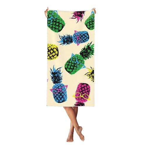 LMNvbz Strandtuch, Retro-Ananas-Druck, schnelltrocknend, 140 x 70 cm, weich, saugfähig, Handtücher für Pool, Cabana und Urlaub LMNvbz Strandtuch, Retro-Ananas-Druck, schnelltrocknend, 140 x 70 cm, weich, saugfähig, Handtücher für Pool, Cabana und Urlaub von LMNvbz