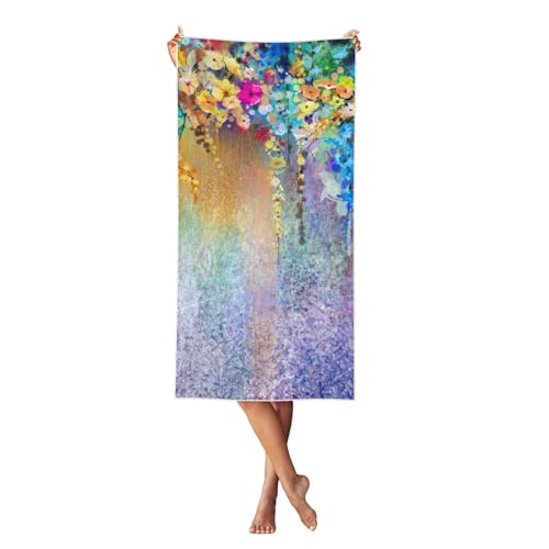 LMNvbz Strandtuch, abstrakt, violett, weinender Blumendruck, schnell trocknend, 140 x 70 cm, weiche, saugfähige Handtücher für Pool, Cabana und Urlaub LMNvbz Strandtuch, abstrakt, violett, weinender Blumendruck, schnell trocknend, 140 x 70 cm, weiche, saugfähige Handtücher für Pool, Cabana und Urlaub von LMNvbz