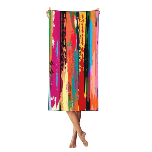 LMNvbz Strandtuch mit Regenbogen-Farbdruck, schnelltrocknend, 140 x 70 cm, weich, saugfähig, Handtücher für Pool, Cabana und Urlaub LMNvbz Strandtuch mit Regenbogen-Farbdruck, schnelltrocknend, 140 x 70 cm, weich, saugfähig, Handtücher für Pool, Cabana und Urlaub von LMNvbz