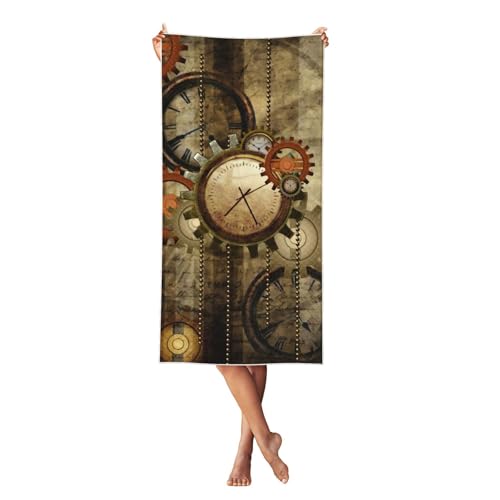 LMNvbz Strandtuch mit Uhren- und Zahnrad-Druck, schnelltrocknend, 140 x 70 cm, weich, saugfähig, Handtücher für Pool, Cabana und Urlaub LMNvbz Strandtuch mit Uhren- und Zahnrad-Druck, schnelltrocknend, 140 x 70 cm, weich, saugfähig, Handtücher für Pool, Cabana und Urlaub von LMNvbz