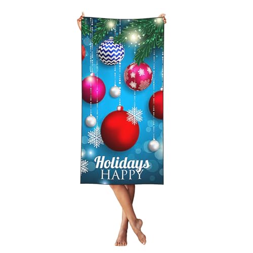 LMNvbz Strandtuch mit bunten Weihnachtskugeln, schnelltrocknend, 140 x 70 cm, weiche, saugfähige Handtücher für Pool, Cabana und Urlaub LMNvbz Strandtuch mit bunten Weihnachtskugeln, schnelltrocknend, 140 x 70 cm, weiche, saugfähige Handtücher für Pool, Cabana und Urlaub von LMNvbz