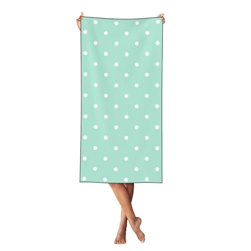 LMNvbz Strandtuch mit grünem Punktemuster, schnell trocknend, 140 x 70 cm, weiche, saugfähige Handtücher für Pool, Cabana und Urlaub LMNvbz Strandtuch mit grünem Punktemuster, schnell trocknend, 140 x 70 cm, weiche, saugfähige Handtücher für Pool, Cabana und Urlaub von LMNvbz