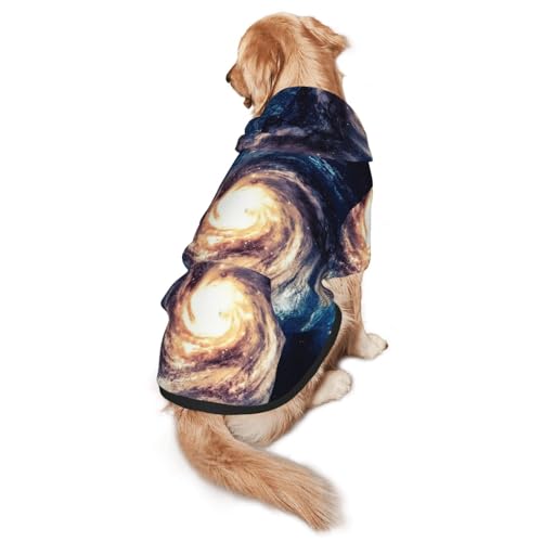 Universe Hunde-Kapuzenpullover mit Milchstraßen-Motiv, warm, weich und atmungsaktiv, für mittelgroße bis große Hunde, leicht zu tragen, für Winter und Herbst von LMNvbz