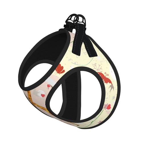 Verstellbares Geschirr-Set für Katzen und Hunde, Giraffen-Herz-, Blumen- und Schmetterlings-Druck, weich, atmungsaktiv, Kätzchen-Welpen-Netzweste mit reflektierendem Design, ausbruchsichere Leine für von LMNvbz