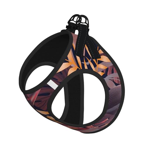 Verstellbares Geschirr-Set mit tropischem Blumenmuster, für Katzen und Hunde, weich, atmungsaktiv, Kätzchen-Welpen-Netzweste mit reflektierendem Design, ausbruchsichere Leine für kleine Haustiere von LMNvbz