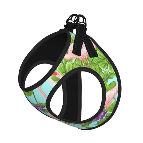 Verstellbares Geschirr mit Flamingo-Motiv für Katzen und Hunde, weich, atmungsaktiv, Kätzchen-Welpen-Netzweste mit reflektierendem Design, ausbruchsichere Leine für kleine Haustiere Verstellbares Geschirr mit Flamingo-Motiv für Katzen und Hunde, weich, atmungsaktiv, Kätzchen-Welpen-Netzweste mit reflektierendem Design, ausbruchsichere Leine für kleine Haustiere von LMNvbz