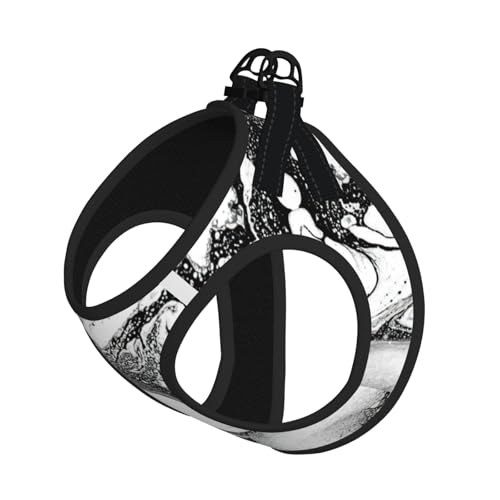 Verstellbares Geschirr mit Leine, Set für Katzen und Hunde, weich, atmungsaktiv, für Kätzchen, Welpen, Netzweste mit reflektierendem Design, ausbruchsichere Leine für kleine Haustiere, Schwarz und von LMNvbz