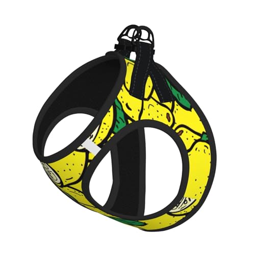 Yellow Lemon1 Hundegeschirr, verstellbar, für Katzen und Hunde, weich, atmungsaktiv, mit reflektierendem Design, ausbruchsichere Leine für kleine Haustiere von LMNvbz