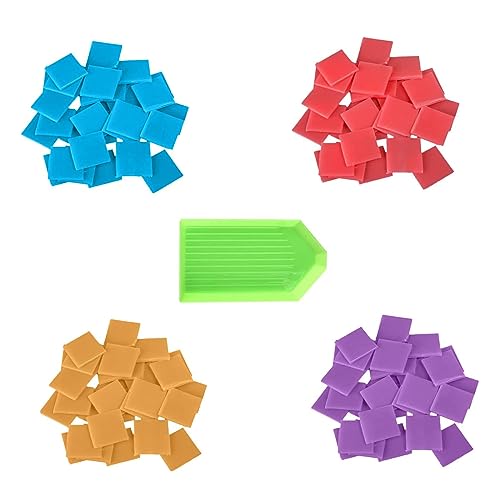 LMOGWL 80 Stück Diamond Painting Stift Kleber,1 kleines Tablett，Bunte Diamant Painting Wachs, DIY Malerei Kleber Ton Set mit ，mit Diamantmalerei Stickzubehör(2 x 2 cm) von LMOGWL