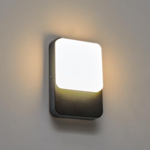 LMP LED Wandleuchte Wandlampe aussen außen, IP54 Außenlampe Aussenlampe Außenleuchte Wand, Grau Ausenbeleutung Aussenbeleuchtung Aussenleuchte Hauswand, Außenbeleuchtung Außenwandleuchte Terrasse von LMP